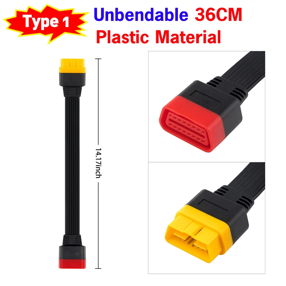 10pcs/lot OBDII 16Pin Extension Cable Vehicle Automobiles OBD2 male to Female Ex - £165.81 GBP