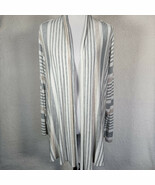 Soft Surroundings Open Front Cardigan PL Pastel Striped Beach Lagenlook - $26.99