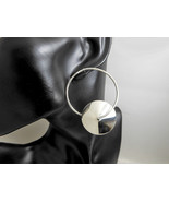 Saturn Dangle Stud Earrings 925 Sterling Silver, Handmade Women Chunky E... - £127.88 GBP