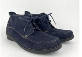 Clarks Nikki Blue Suede Comfy Soft Lace Up Shoes Ankle Booties Chukka Boots 9.5M - £15.56 GBP