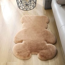Tennola Bear Shaped Area Rug Cute Bedroom Rugs Soft Fluffy Faux Fur Carpet Fuzzy - £31.95 GBP