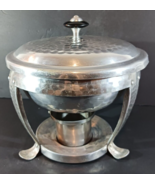 CHAFING DISH HAMMERED ALUMINUM Warming Serving Marked SPAIN Bowl w Lid V... - €33,09 EUR