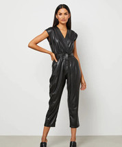 Black Stylish Jumpsuit Real Soft  Leather Premium Quality Designer Women... - $168.00+