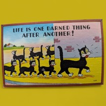 Postcard Life Is One Darned Thing After Another Cats Comic Art Print Vin... - $5.78