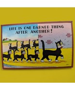Postcard Life Is One Darned Thing After Another Cats Comic Art Print Vin... - $107.98 MXN