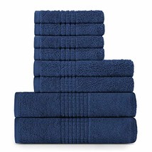 Lavish Touch 100% Egyptian 2 Ply Cotton 700 GSM Mosaic 8 Pc Towels Set N... - £29.46 GBP