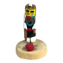 Vintage Corn Maiden Signed E valle Hopi Kachina Doll  4” Tall Cottonwood... - $65.44