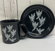 Fiestaware Fiesta Ghosts Luncheon Plate And Java Mug NWT - $31.63