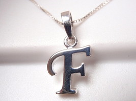 The Letter &quot;F&quot; Necklace 925 Sterling Silver Corona Sun Jewelry f - £9.34 GBP
