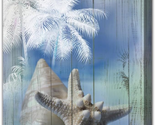 Bathroom Blue Ocean Picture Palm Tree Coastal Conch Seashell Painting St... - $29.16