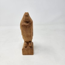 Hand Carved Wooden Bird on Perch Pedestal Unmarked Lightweight - £6.11 GBP