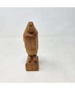 Hand Carved Wooden Bird on Perch Pedestal Unmarked Lightweight - £6.11 GBP