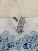 Vintage Hand Carved Grey White Onyx Marbled Cocker Spaniel Dog Figurine - $12.61