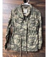 Old Navy Jacket Womens Small Green Camouflage Full Zip Utility Cinch Waist - £7.83 GBP