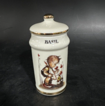 Vintage MJ HUMMEL Basil Spice JAR Danbury Mint 24K Gold Trim Porcelain - $24.74