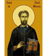 Catholic icon of Saint Chad of Mercia - £157.27 GBP - £377.45 GBP