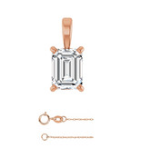 Emerald Natural Mined Diamond Pendant 14K Rose Gold (0.79 Ct H VS2) GIA - $2,578.58 CAD