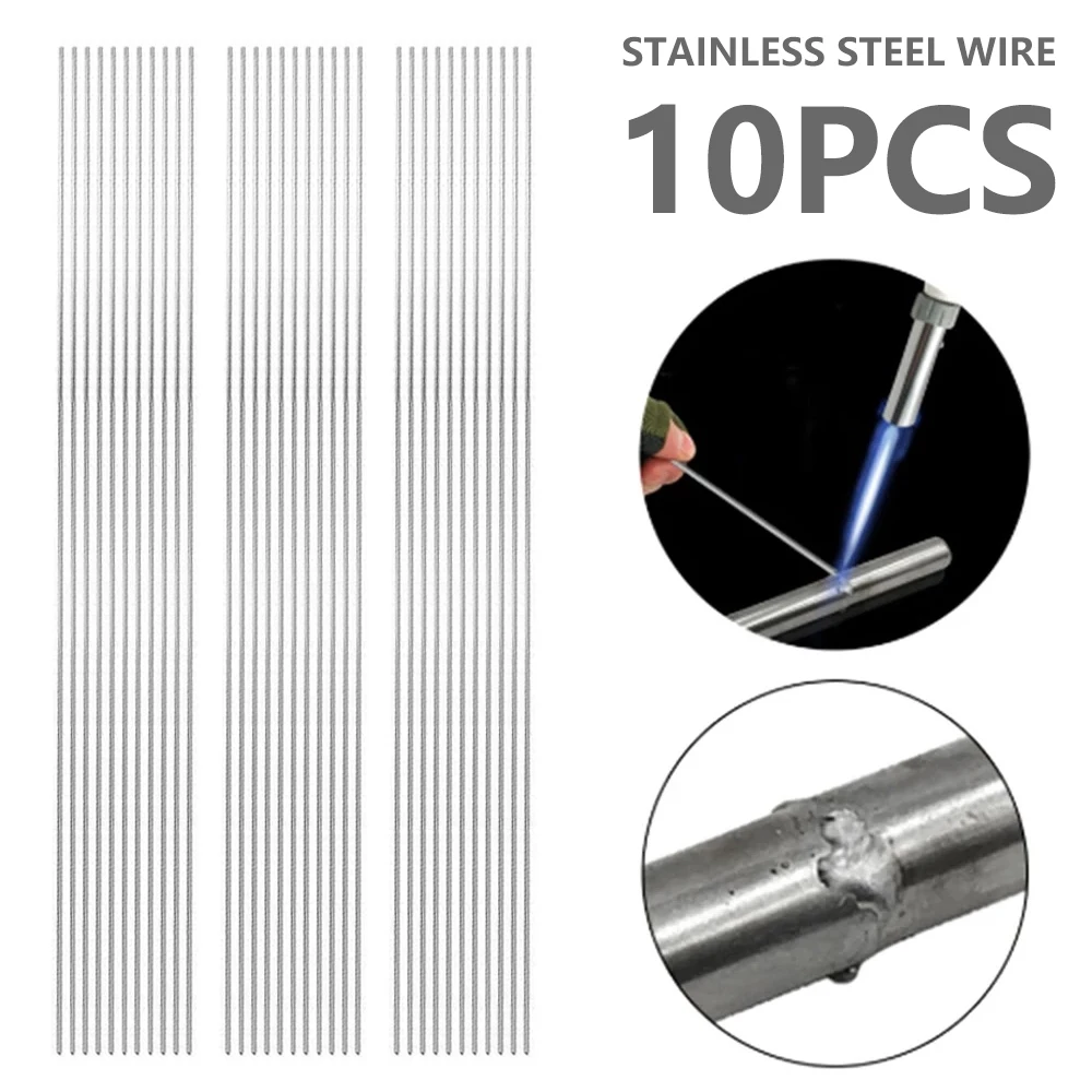 10pcs Stainless Steel Welding Rod Easy Melt Welding Bars 1.2/1.6/2.4mm Diameter  - £37.30 GBP