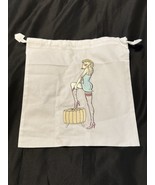 Anna Moi Lingerie Bag Embroidered Pin-Up Girl Drawstring Pouch 100% Cotton - $15.00