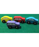 Melissa &amp; Doug Set Of 4 Wooden Colorful Cars - $122.35 MXN