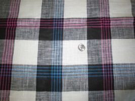 3267. Black &amp; White Plaid 90% Rayon 10% Poly. Apparel Fabric - 60&quot; X 1 5/8 Yds. - £4.74 GBP