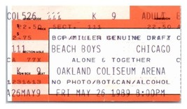 Beach Boys Chicago Concert Ticket Stub May 26 1989 Oakland California - £31.62 GBP