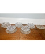 RARE! Reticulated Flower Glass 5&quot; Bowl &amp; 7&quot; Saucer Fruit Dessert 10 Pc+1... - $1,279.52 MXN
