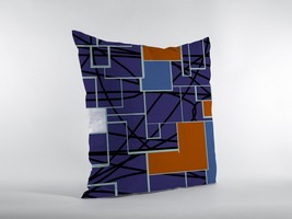 20&quot; Navy Puzzle Piece Suede Throw Pillow - £59.16 GBP
