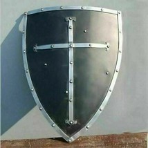 X-Mas Knight Templar Cross Shield 28 Inch 18G Battle Armor Shield Knight Shield - £91.03 GBP