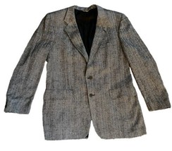 Vintage Sterling &amp; Hunt Blazer Jacket Sport Coat Sz 42L Black Herringbon... - £25.34 GBP