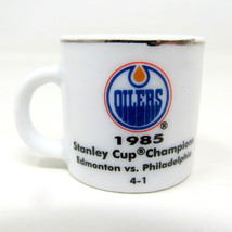 Edmonton Oilers Miniature Mug NHL 1985 Hockey Stanley Cup 1&quot; Ceramic Gol... - £7.88 GBP