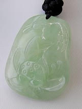 Icy Ice Light Green 100% Natural Burma Jadeite Jade Lotus Pendant # 53.30 carat - £870.04 GBP