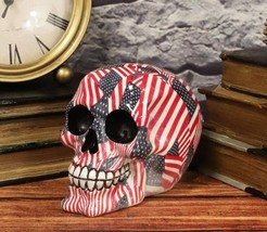 Ebros Day Of The Dead Patriotic Liberty USA Flags Tattoo Sugar Skull Statue - $431.54 MXN
