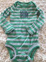 Carters Boys Gray Green Striped COOL BEYOND YEARS Long Sleeve One Piece ... - £2.34 GBP