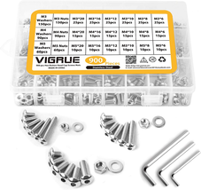 VIGRUE 900Pcs Screws Bolts Nuts Washers Hardware Assortment Kit,Metric M3 M4 M 5 - £27.23 GBP