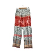 New Zara Pants Womens Large Ivory Wide Leg High Rise Floral Geometric 70... - $29.69