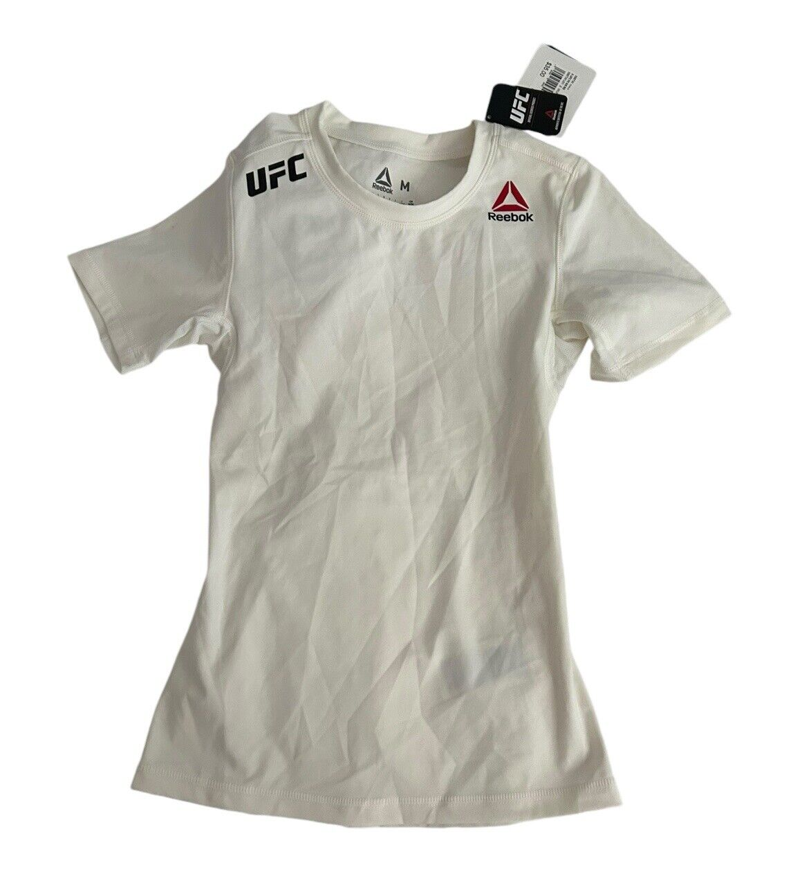 Reebok UFC Fight Night Blank Walkout Jersey Women's M Training Shirt Chalk NWT