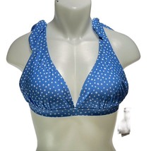 JESSICA SIMPSON Swimwear Bikini Top Polka Dot Print Blue Women&#39;s Size XL... - $17.99