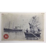 Red Star Line Antwerpen Antique PC Posted 1912 Artist Signed Boats on Water - £10.28 GBP