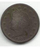 Scratched to HELL 1907 Liberty Head V Nickel Coin - $1,856.15 MXN