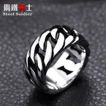 STEEL SOLDIER Gothic, Chain Themed Stainless Steel Ring - Men&#39;s / Gents - £13.57 GBP