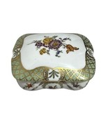 Vtg Andrea Sadek Porcelain Trinket Dresser Box Floral &amp; Wreath Design 3.... - $23.75