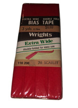 Wrights Extra Wide Double Fold Bias Tape 3 Yards Scarlet 76 - £1.94 GBP
