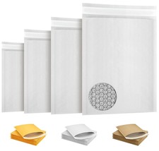 White Kraft Bubble Mailers, 14.25x19 Inch, 10 Pack, Self-Seal, Waterproof - £23.51 GBP