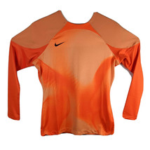 Womens Orange Soccer Workout Drill Shirt Nike Size M Medium Long Sleeve ... - £23.95 GBP