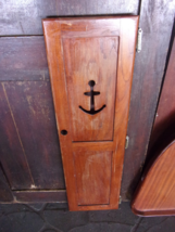vintage Yacht Teak Wood Interior Cabin  Cabinet Door with anchor design - $201.25 CAD