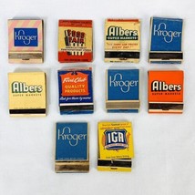Vintage Matchbook Matches Grocery Stores Lot of 10 Kroger Albers Food Fair IGA  - £11.36 GBP