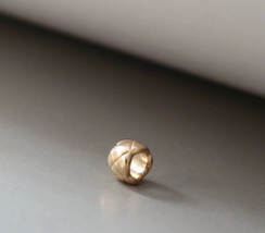 14ct Solid Gold Mini Coco Cross Wheel Charm Pendant - 14k, gift, small, luxury - £72.91 GBP