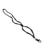 Necklace Lanyard Women Jewelry 35&quot; Plastic Glass Bead Black Magnetic Cli... - £18.27 GBP