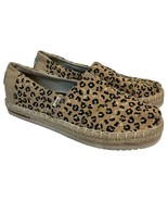 Toms Shoes Womens 8 Alpargata Leopard Slip On Brown Platform Espadrille ... - $29.69